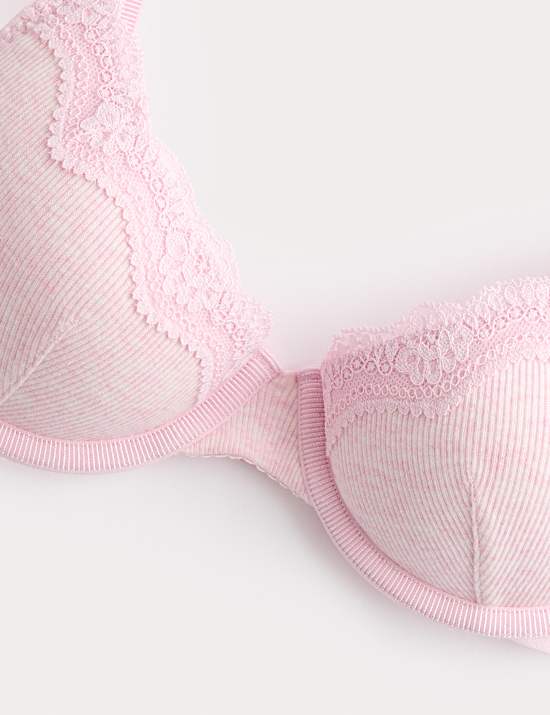 Lotta Cotton Rib Wired Demi Cup Bra (A-E)