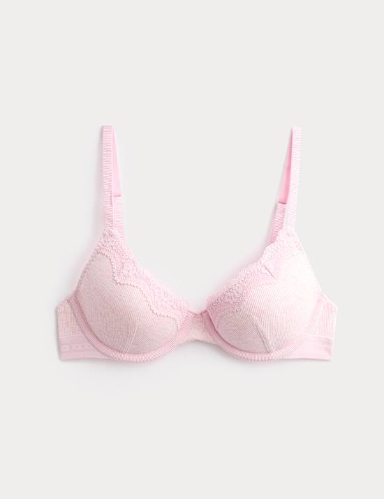 Lotta Cotton Rib Wired Demi Cup Bra (A-E)