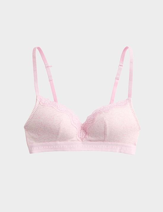 Lotta Cotton Blend Rib Non Wired Plunge Bra (A-E)