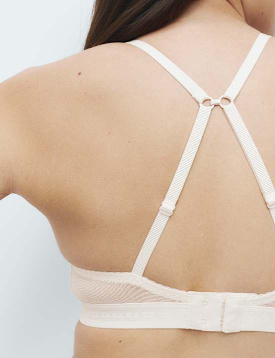 Soutien-gorge plongeant Lotta c&ocirc;tel&eacute; sans armature en coton, bonnets A &agrave; E