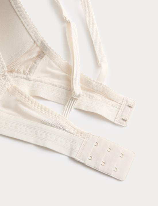 Soutien-gorge plongeant Lotta c&ocirc;tel&eacute; sans armature en coton, bonnets A &agrave; E