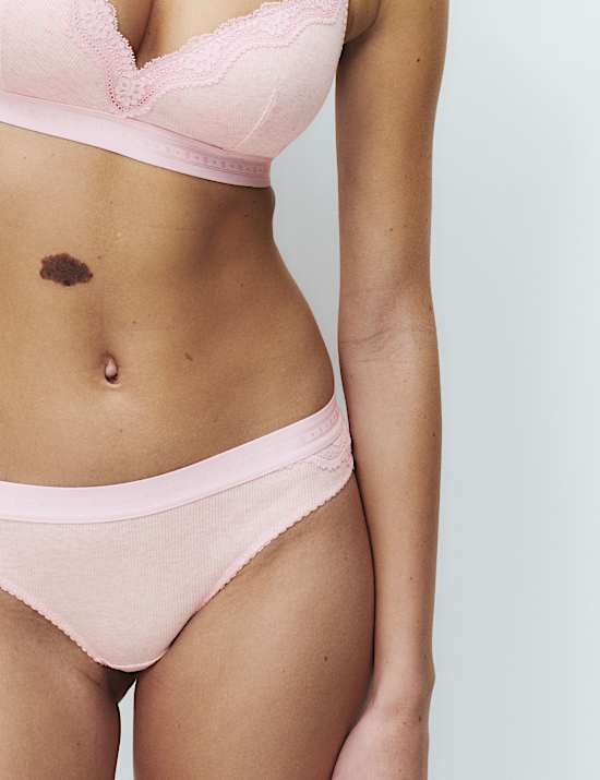 2 Pack Lotta Cotton Blend Rib Brazilian Knickers