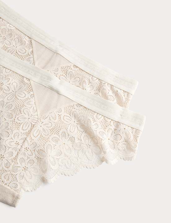 2 Pack Lotta Cotton Blend Rib Brazilian Knickers