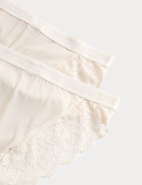 2pk Lotta Cotton Blend Rib High Leg Knickers