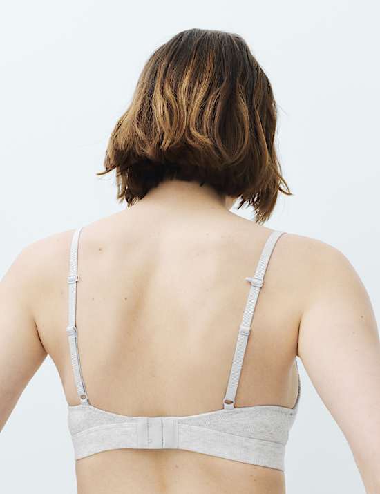 Juni Cotton Rib Non Wired Plunge Bra (A-E)