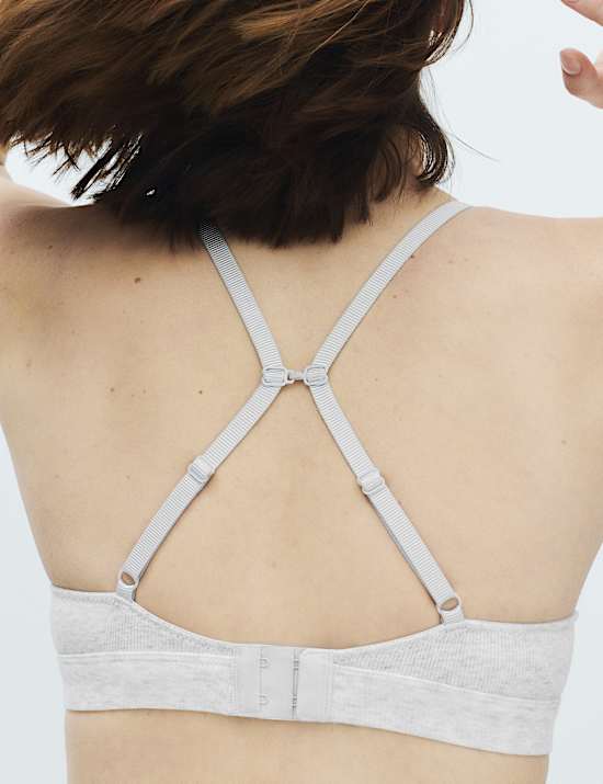 Juni Cotton Rib Non Wired Plunge Bra (A-E)