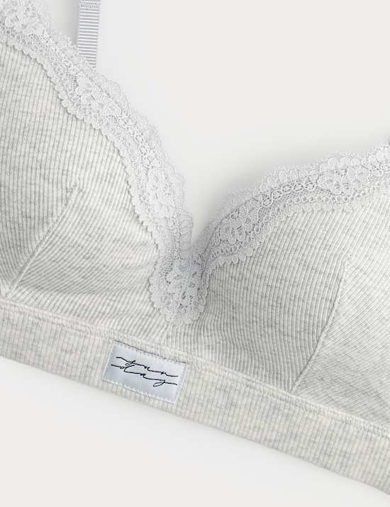 Juni Cotton Rib Non Wired Plunge Bra (A-E)