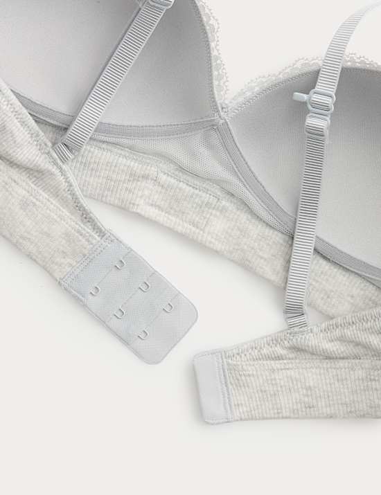 Juni Cotton Rib Non Wired Plunge Bra (A-E)