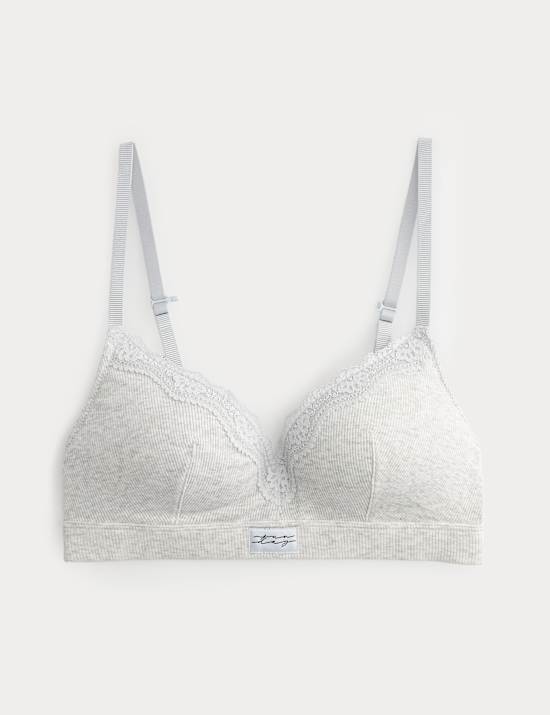 Juni Cotton Rib Non Wired Plunge Bra (A-E)