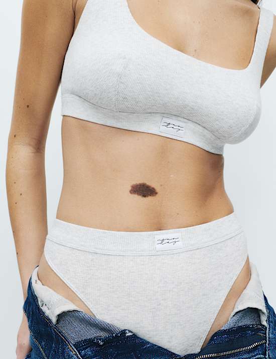 Juni Cotton Rib Non Wired Crop Top (A-E)