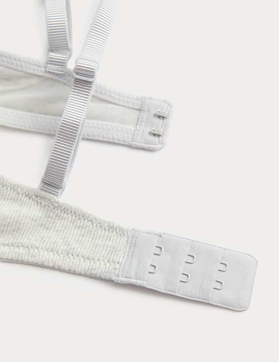 Geribbelde plunge-bh met beugel van katoen, push-up model Juni (cupmaten A-E)