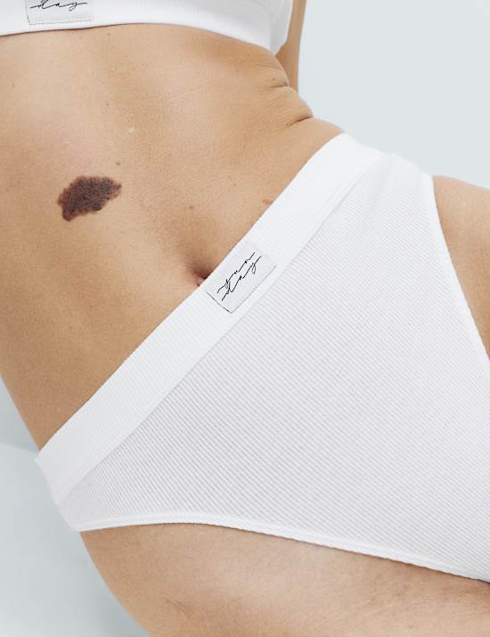 2 Pack Juni Cotton Rib High Waisted Thongs