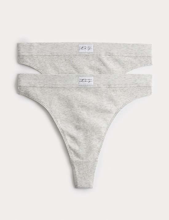 2 Pack Juni High Waisted Thongs