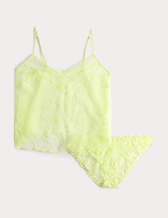 Kanten set met hemdje zonder beugel, model Ida