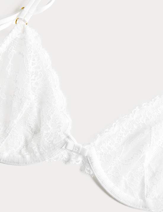 חזיית Ida עם מחשוף עמוק, תחרה וברזלים (מידות A-E)