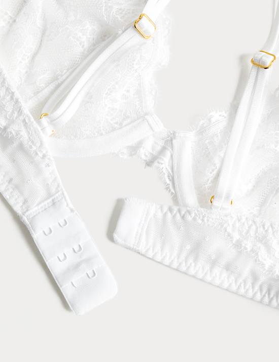 חזיית Ida עם מחשוף עמוק, תחרה וברזלים (מידות A-E)