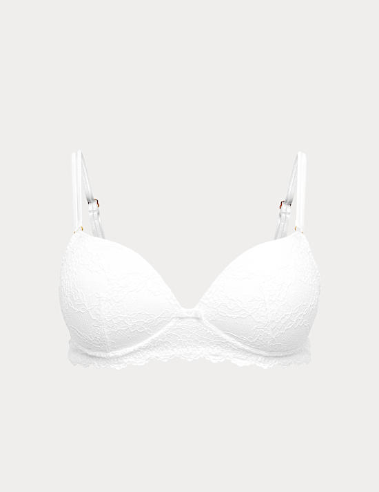 Soutien-gorge plongeant push-up Ida sans armature orn&eacute; de dentelle, bonnets A &agrave; E