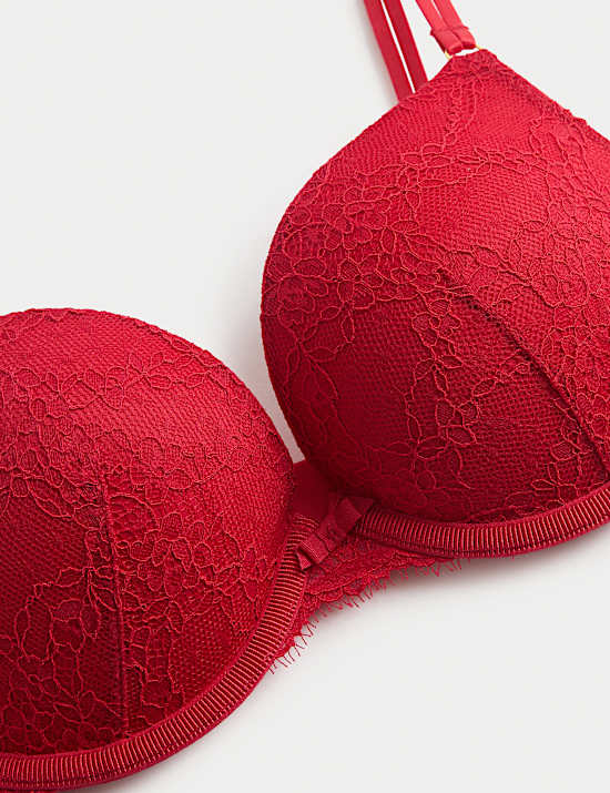 Soutien-gorge plongeant push-up Ida &agrave; armatures et dentelle bonnets A &agrave; E
