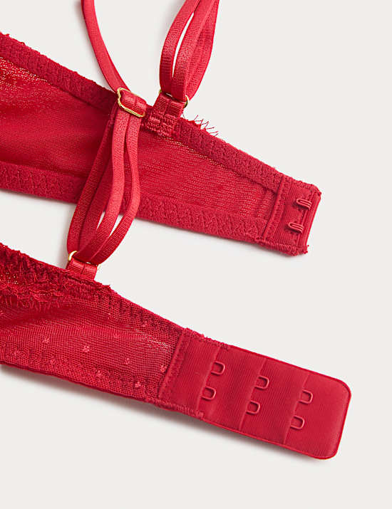 Soutien-gorge plongeant push-up Ida &agrave; armatures et dentelle bonnets A &agrave; E