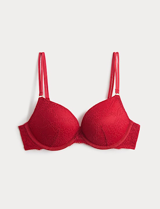 Soutien-gorge plongeant push-up Ida &agrave; armatures et dentelle bonnets A &agrave; E
