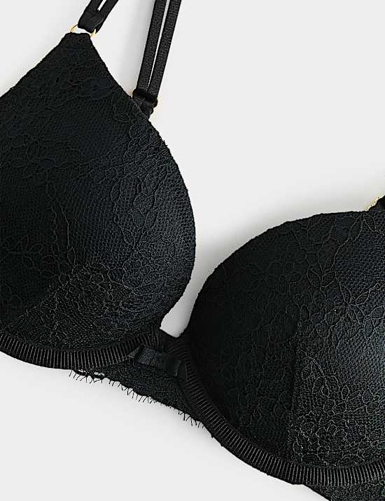 Ida Lace Wired Push-Up Plunge Bra (A-E)