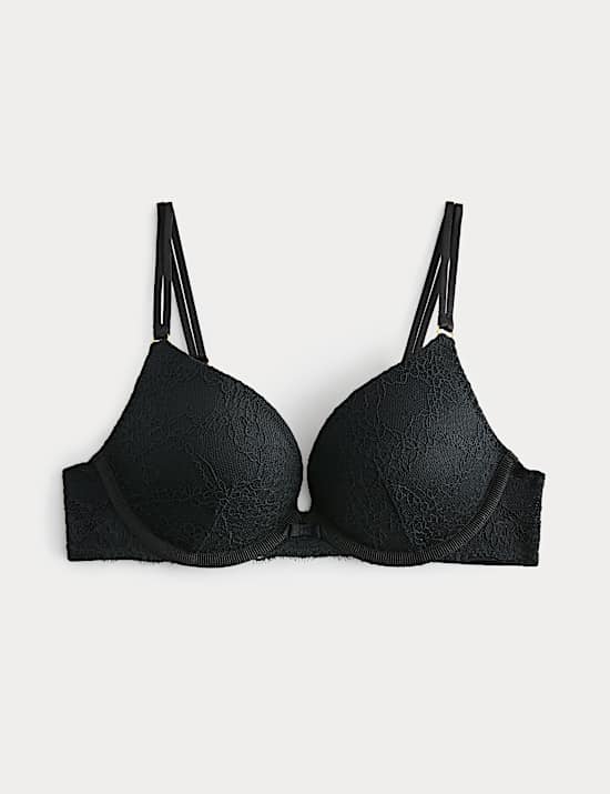 Ida Lace Wired Push-Up Plunge Bra (A-E)