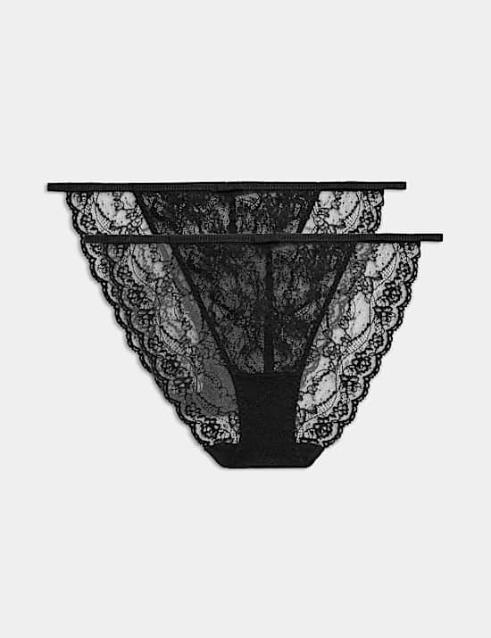 2 Pack Ida Lace Tanga Bikini Knickers