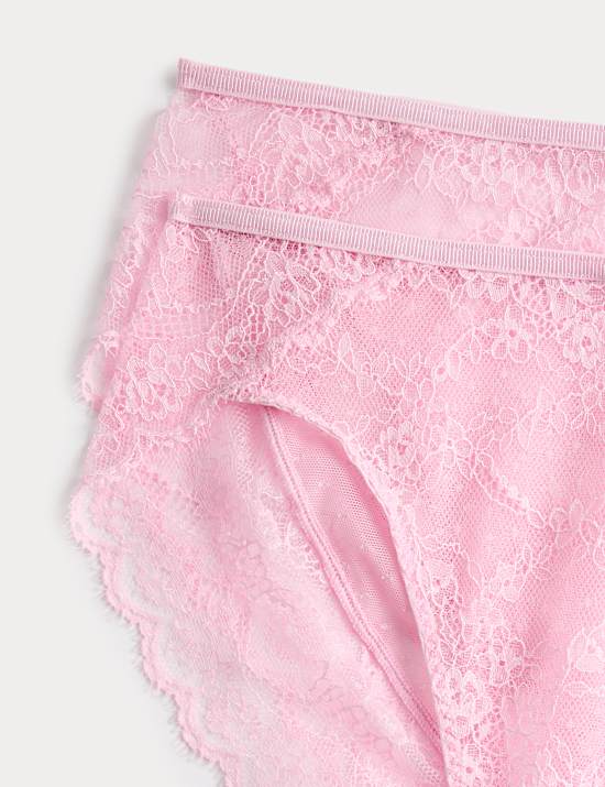 2 Pack Ida Lace High Waisted High Leg Knickers