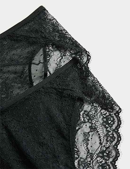 Lot de 2 culottes &eacute;chancr&eacute;es Ida taille haute orn&eacute;e de dentelle
