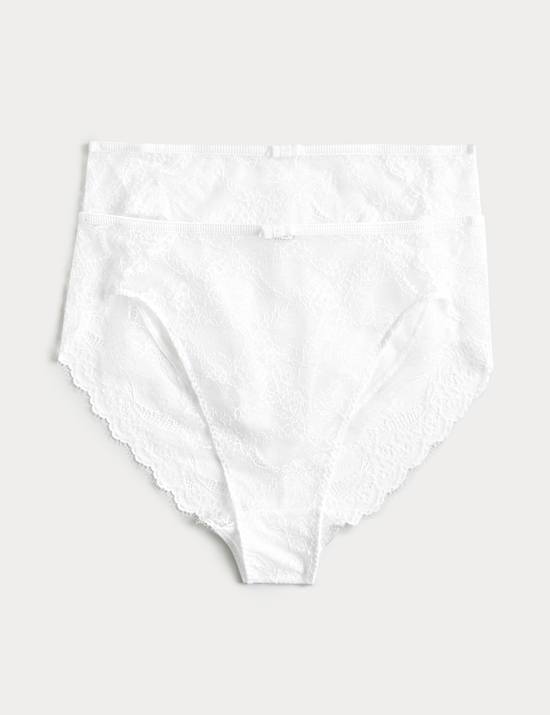 2 Pack Ida Lace High Waisted High Leg Knickers