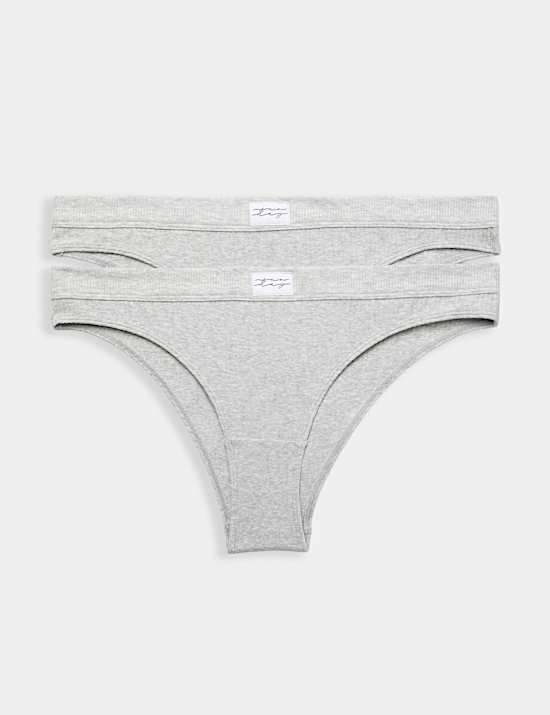 2 Pack Asta Rib Brazilian Knickers