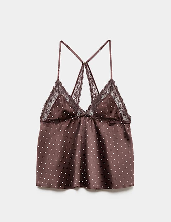 Satin Spot Lace Cami