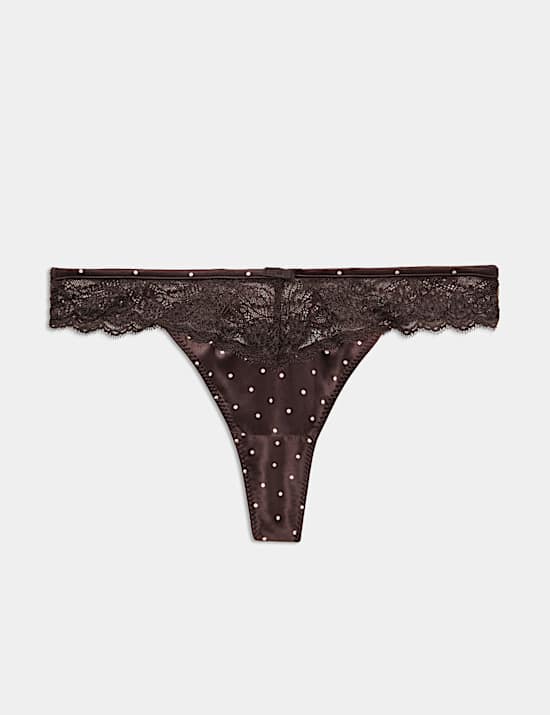 Lace Spot Thong