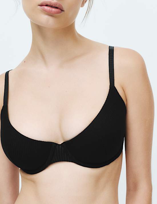 Asta Cotton Blend Padded Demi Cup Bra A-E