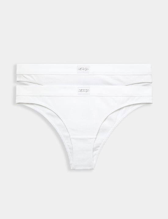 2 Pack Asta Rib Brazilian Knickers