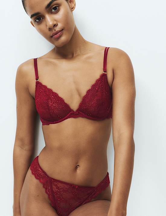 Ida Lace Wired Plunge Bra (A-E)