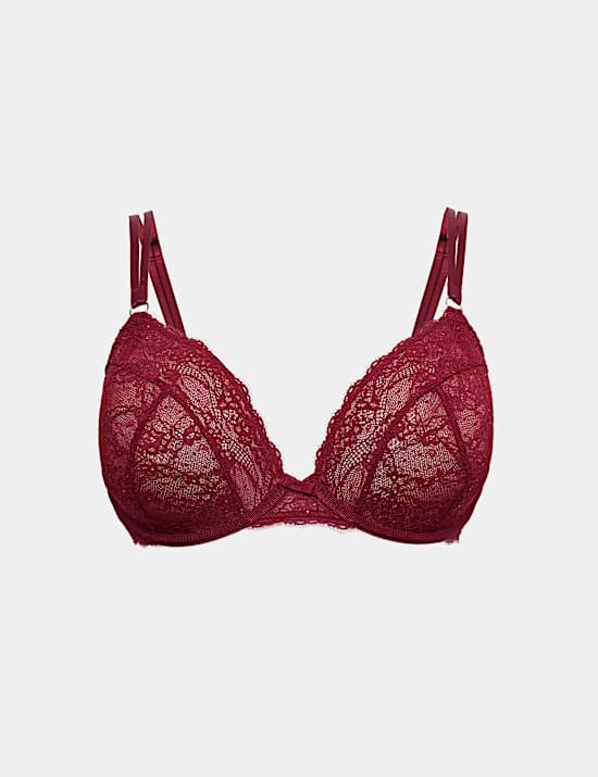 Fuller Bust Non Padded Lace Plunge Bra