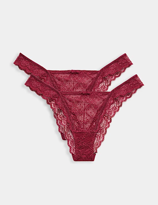 2 Pack Ida Mesh & Lace Miami Knickers