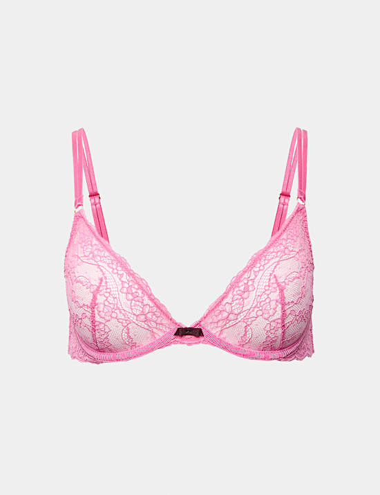 Ida Lace Non Padded Wired Plunge Bra (A-E)