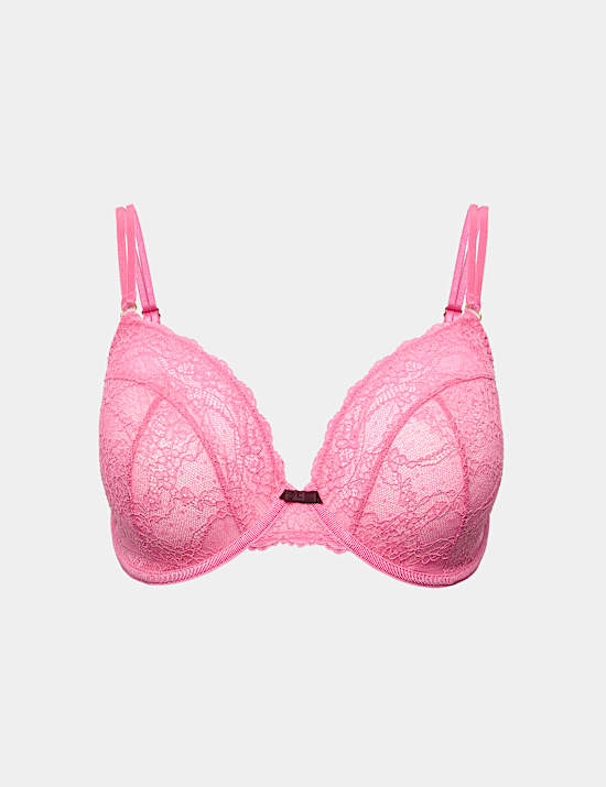 Soutien-gorge plongeant non rembourr&eacute; Ida &agrave; armatures et dentelle, bonnets F &agrave; H