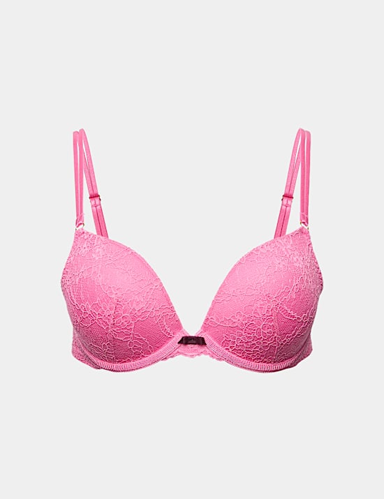 Ida Lace Padded Wired Push-Up Plunge Bra (A-E)