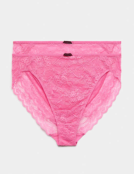 2 Pack Ida Lace High Leg Knickers