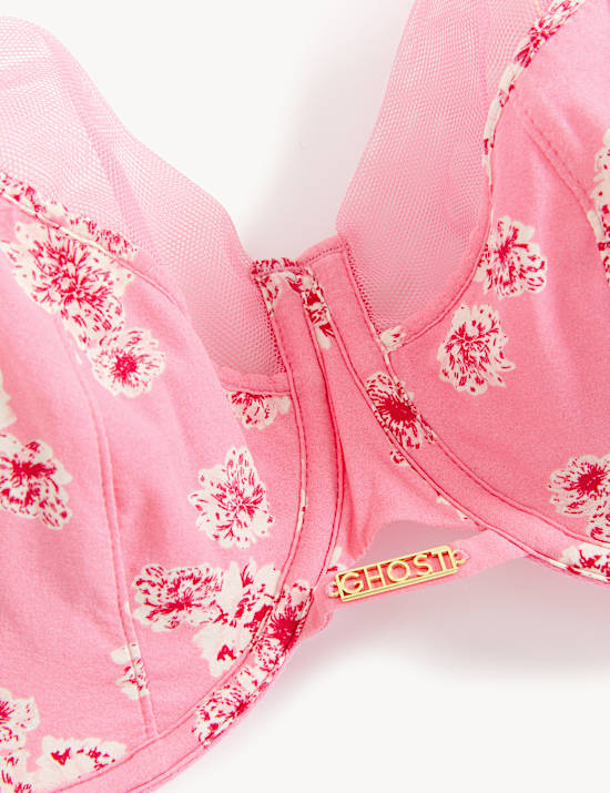 Soutien-gorge &agrave; armatures et imprim&eacute; fleuri, bonnets embo&icirc;tants G&nbsp;&agrave;&nbsp;K