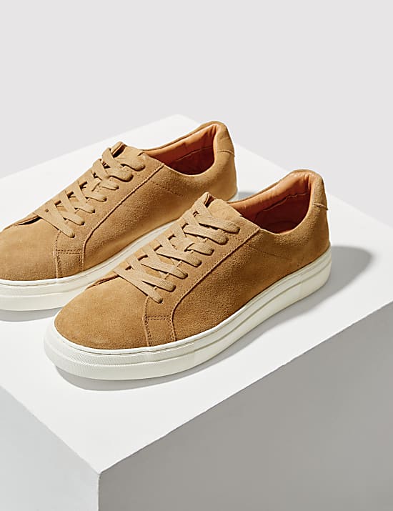 Suede Lace Up Trainers with Freshfeet&trade;