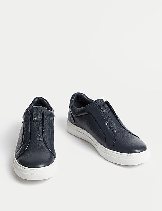 Leather Slip-On Trainers with Freshfeet&trade;