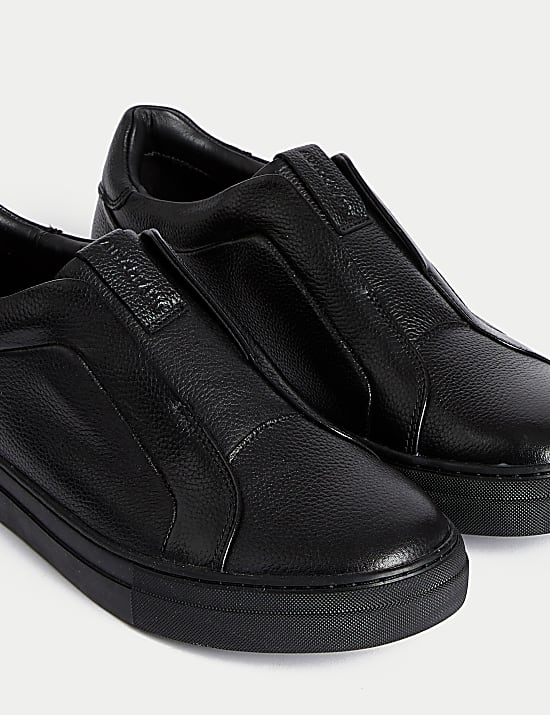 Leather Slip-On Trainers with Freshfeet™