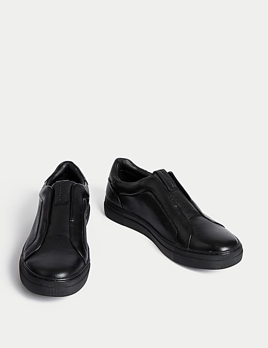 Leather Slip-On Trainers with Freshfeet™