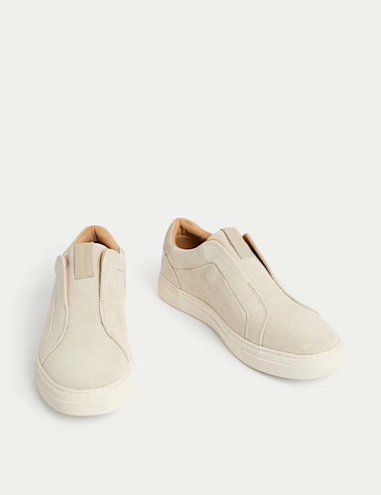 Suede Slip On Suede Trainers with Freshfeet&trade;