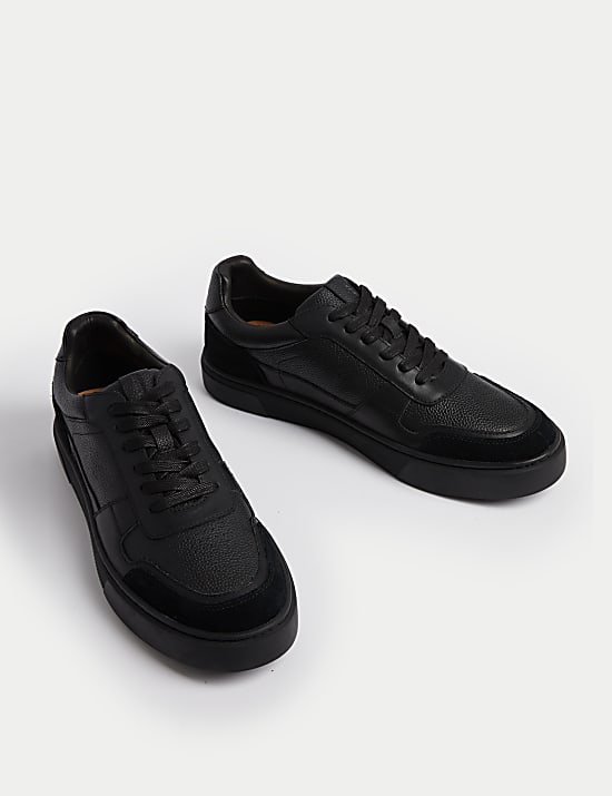 Leather Lace Up Performance Trainers with Freshfeet™