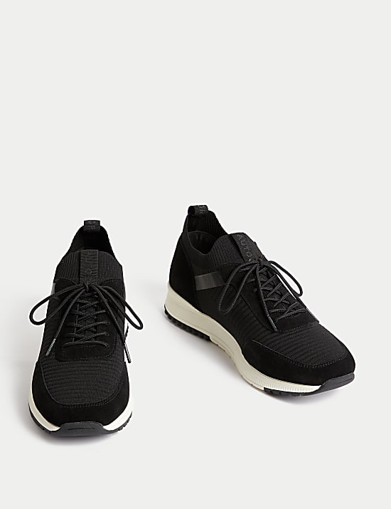 Knitted Lace Up Trainers with Freshfeet&trade;